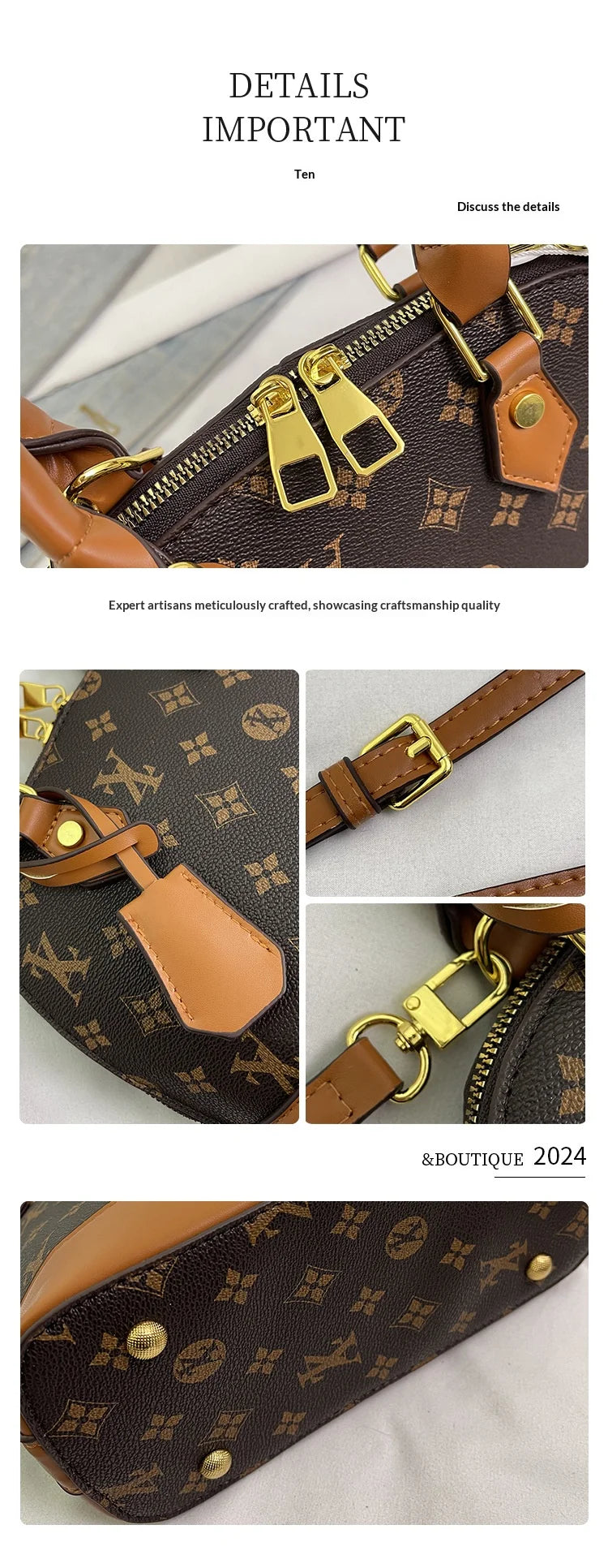 Fashion Luxury Design Women's Shell Handbag Retro Print PU Leather Shoulder Bag Girls Street Trend Premium Crossbody Bag Soft luxecrown.co.uk
