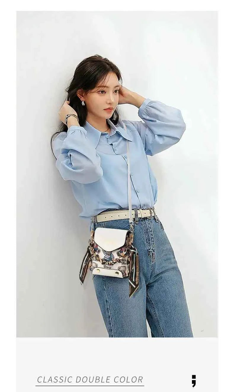 New Faion Women's Mobile Phone Menger Bag Pur Double oulder Bag PU Leather No Brand Registered Trademark