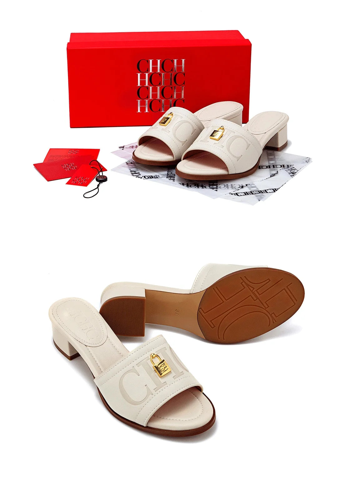 CH 2026 Elegant Women's Sandals Leather Dressy Party Evening Luxury Metal Buckle Non Slip Comfort Women Shoes Gift Box luxecrown.co.uk