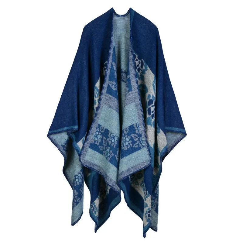 Winter Fashion Poncho Women Capes Scarf Imitation Cashmere Ladies Scarves Warm Shawls Wraps Woman Ponchos Bufanda Mujer Foulard luxecrown.co.uk