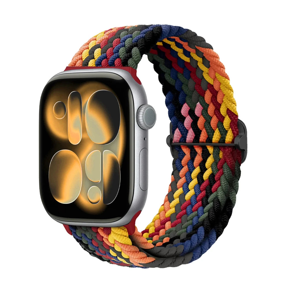 Apple Watch Band 42mm 46mm 44mm 40mm 45mm Ultra 3 49mm Braided Bracelet Correa Series 11 10 9 8 7 6 SE3 Smartwatch Straps luxecrown.co.uk