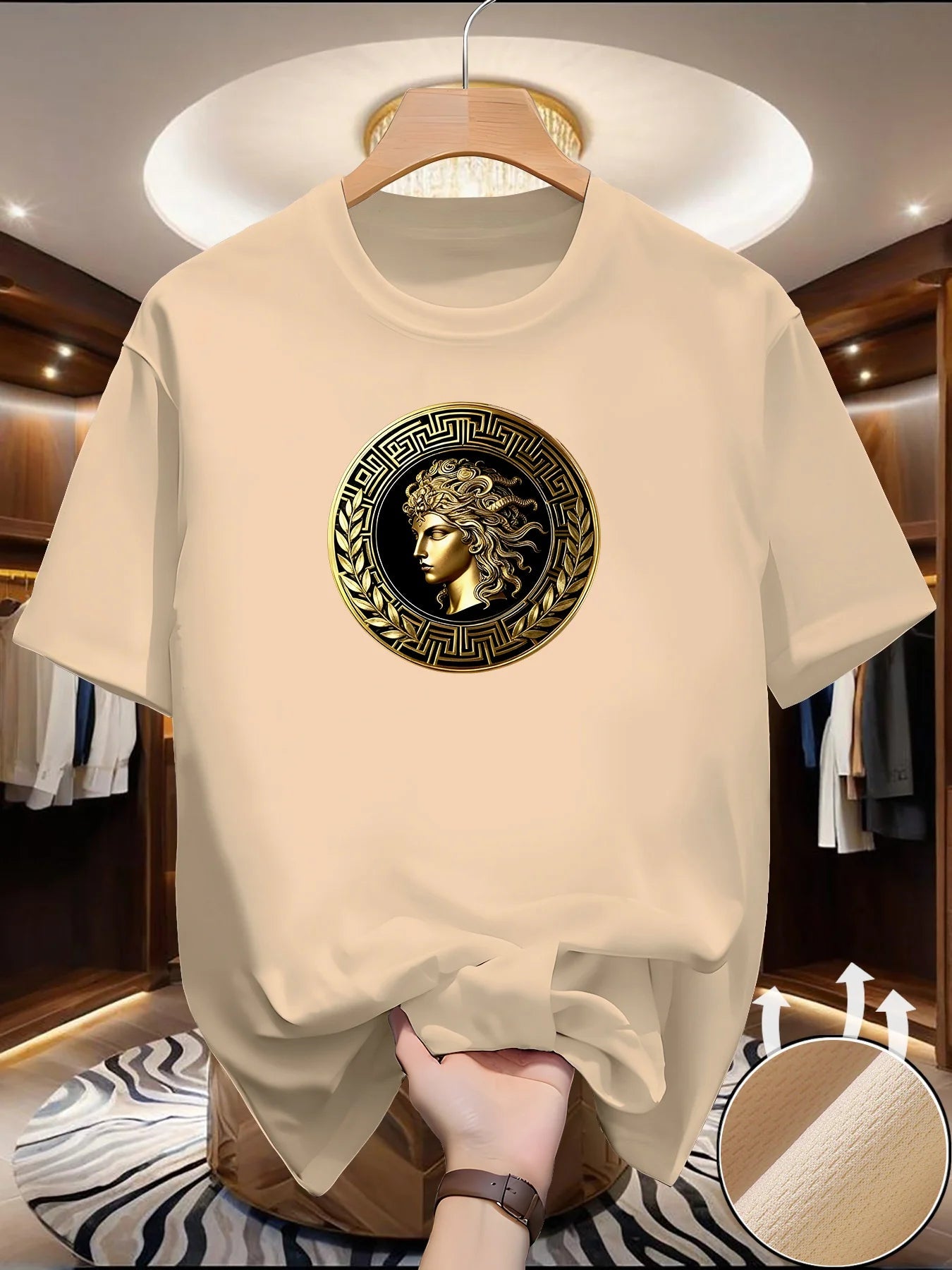 Men's Side face beauty print T-shirt Summer Outdoor Casual Sports Quick Drying Short Sleeve Top Europe Size Men Clothing for Son luxecrown.co.uk