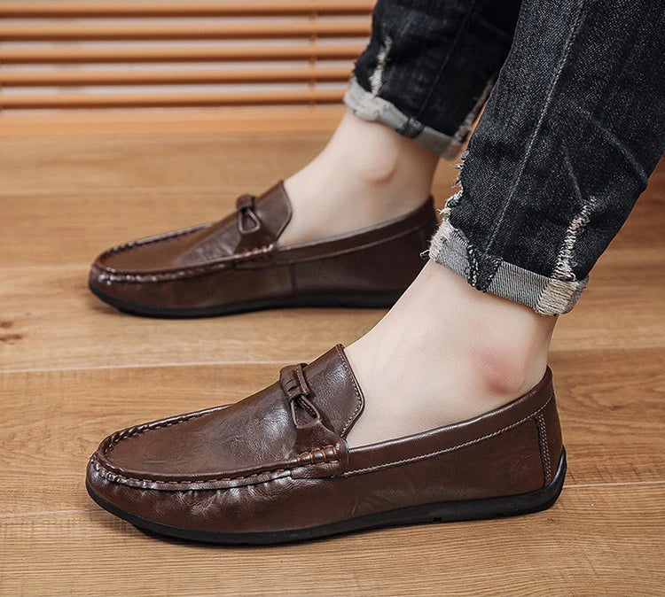 Summer men's loafers soft soled men's leather shoes comfortable driving shoes luxecrown.co.uk