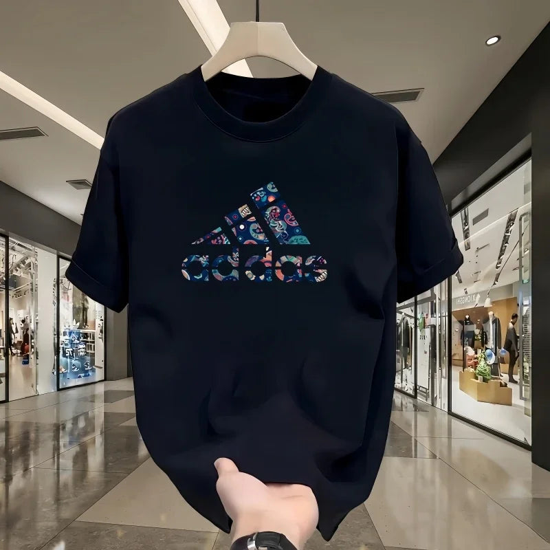 2026 Summer Men's T-shirt Short Sleeve Pure Cotton T-shirt Summer Slim Fit Full Cotton Half Sleeve Round Neck Breathable Trend luxecrown.co.uk