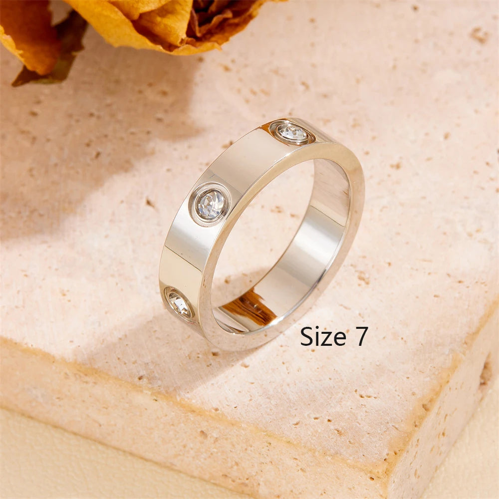 Luxury Stainless Steel Crystal Charm Bangle/Ring for Women Gold Color Non Tarnish Cuff Bracelet Jewelry Set Gift Party Streetsharks
