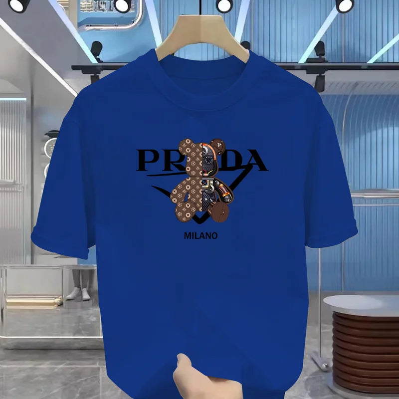 Men's luxurious printed summer high-quality T-shirt 100% pure cotton, relaxed and loose fit, stylish and unique, round neckline luxecrown.co.uk