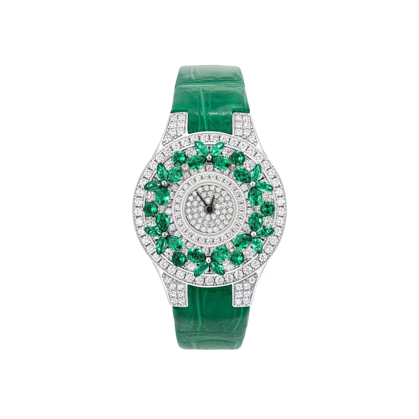 Luxury Brand Woman Watch Qualities Diamond Emerald Watches Ladies Leather Brcalaet Elegant Montre Femme watch for women luxecrown.co.uk