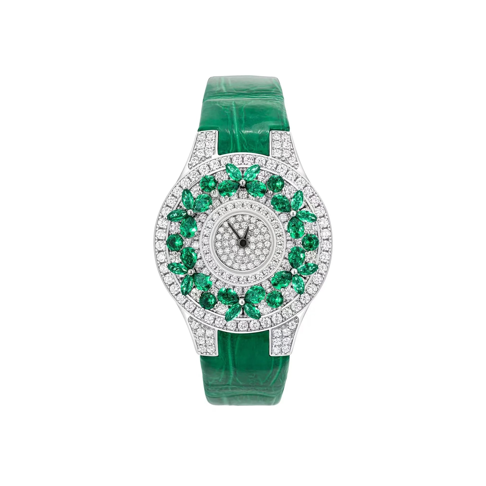 Luxury Brand Woman Watch Qualities Diamond Emerald Watches Ladies Leather Brcalaet Elegant Montre Femme watch for women luxecrown.co.uk