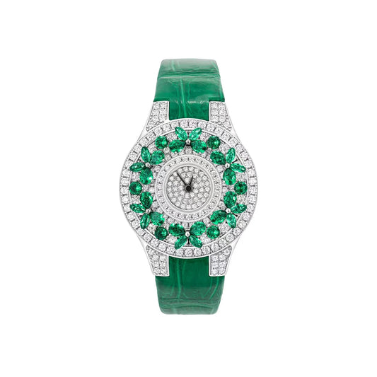 Luxury Brand Woman Watch Qualities Diamond Emerald Watches Ladies Leather Brcalaet Elegant Montre Femme watch for women luxecrown.co.uk
