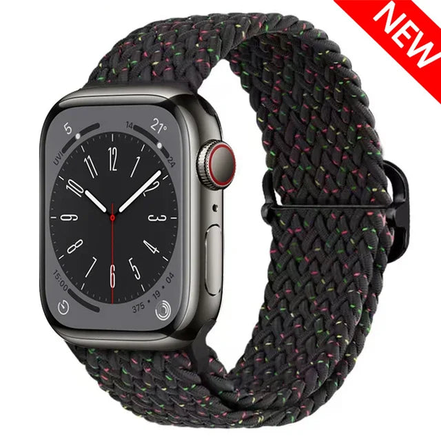 Braided Solo Loop Strap For Apple watch band 44mm 40mm 49mm 45mm 41mm Elastic Nylon bracelet iWatch series 8 3 se 6 7 Ultra 2 9 luxecrown.co.uk