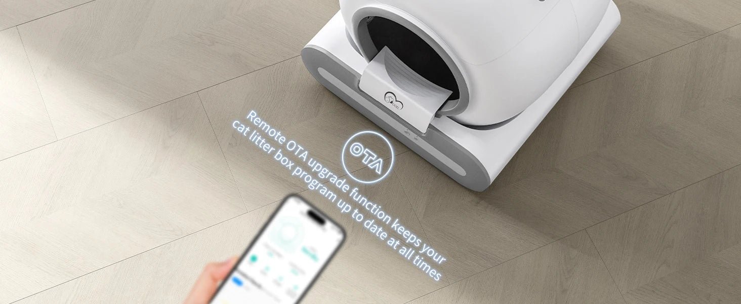 DOEL 65L Self-Cleaning Cat Litter Box App Control, ONLY Supports 2.4G WiFi w/Litter Mat&Trash Bags, Fit for Tofu & Mixed Litter luxecrown.co.uk