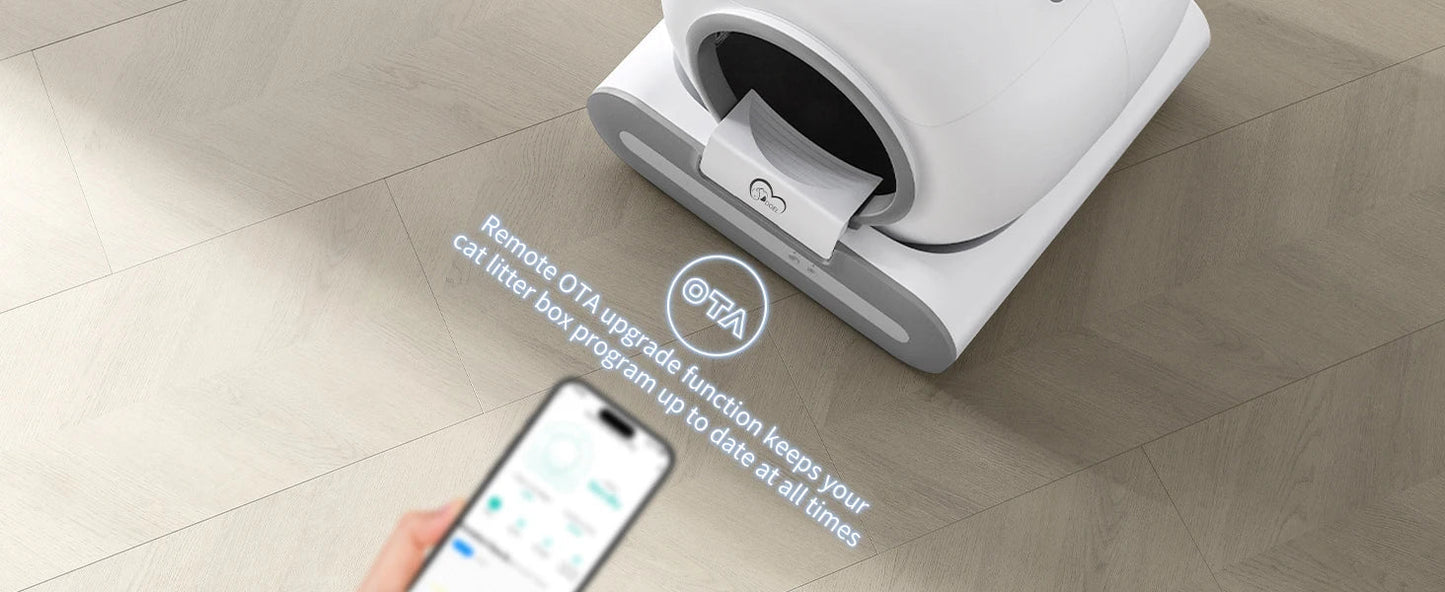 DOEL 65L Self-Cleaning Cat Litter Box App Control, ONLY Supports 2.4G WiFi w/Litter Mat&Trash Bags, Fit for Tofu & Mixed Litter luxecrown.co.uk