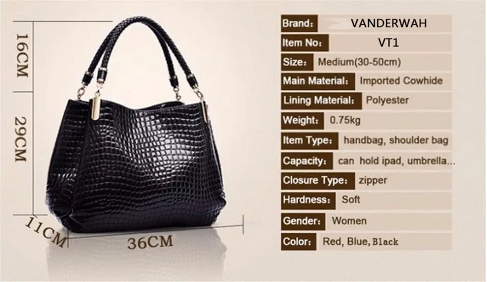 Brand Leather 3 Layers Alligator Crossbody Bag for Women Female Shoulder Messenger Sac Luxury Designer Ladies Handbags Streetsharks