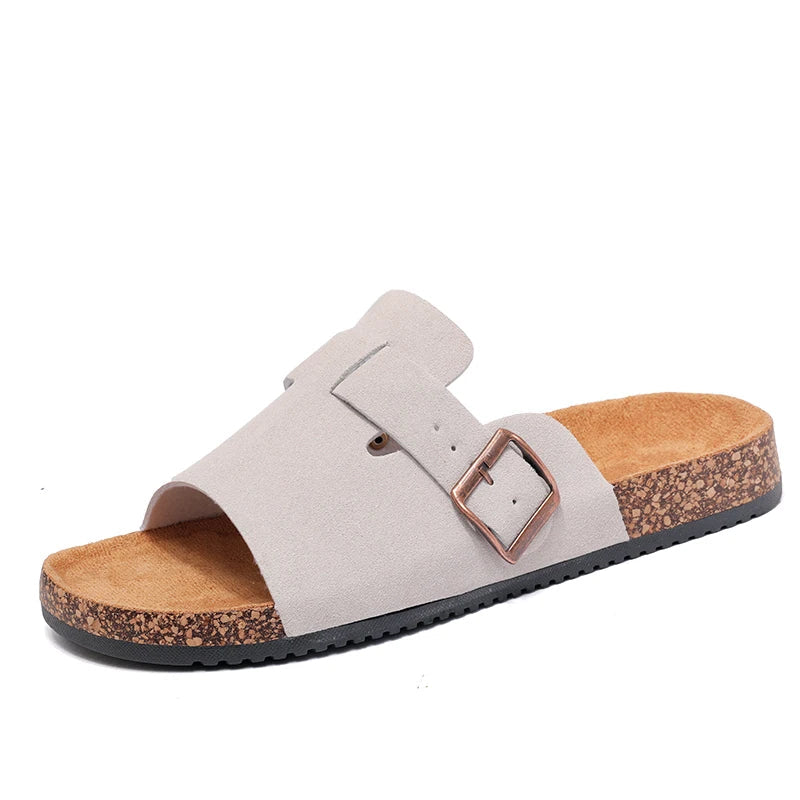 Couple's Summer Casual Men's Sandals, Simple Solid Color Slippers - Casual Backless Slippers with Black Upper and Black Straps, Suitable for Indoor/Outdoor Wear/Beach Leisure luxecrown.co.uk