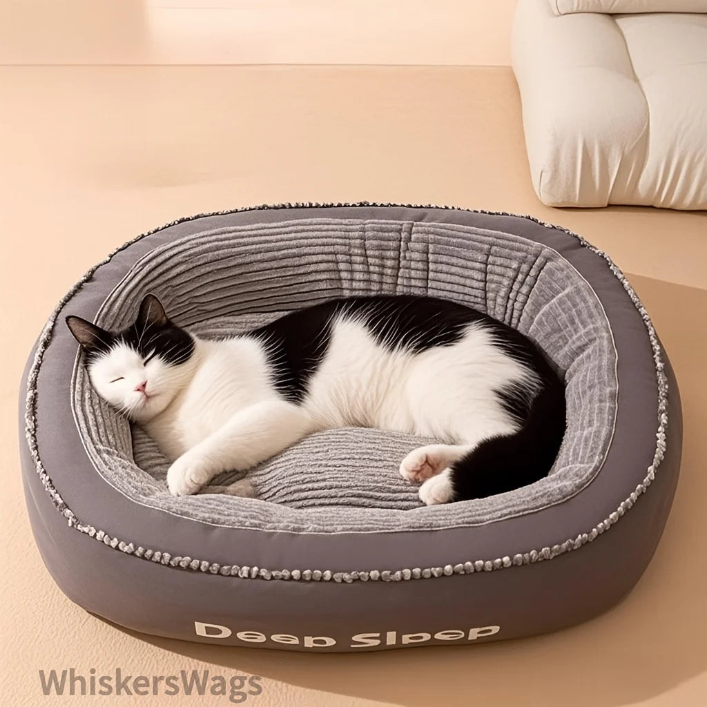 Pet Bed Comfortable Donut Round Dog Kennel Soft Washable Dog Cat Cushion Bed Warm Puppy Kitten House luxecrown.co.uk