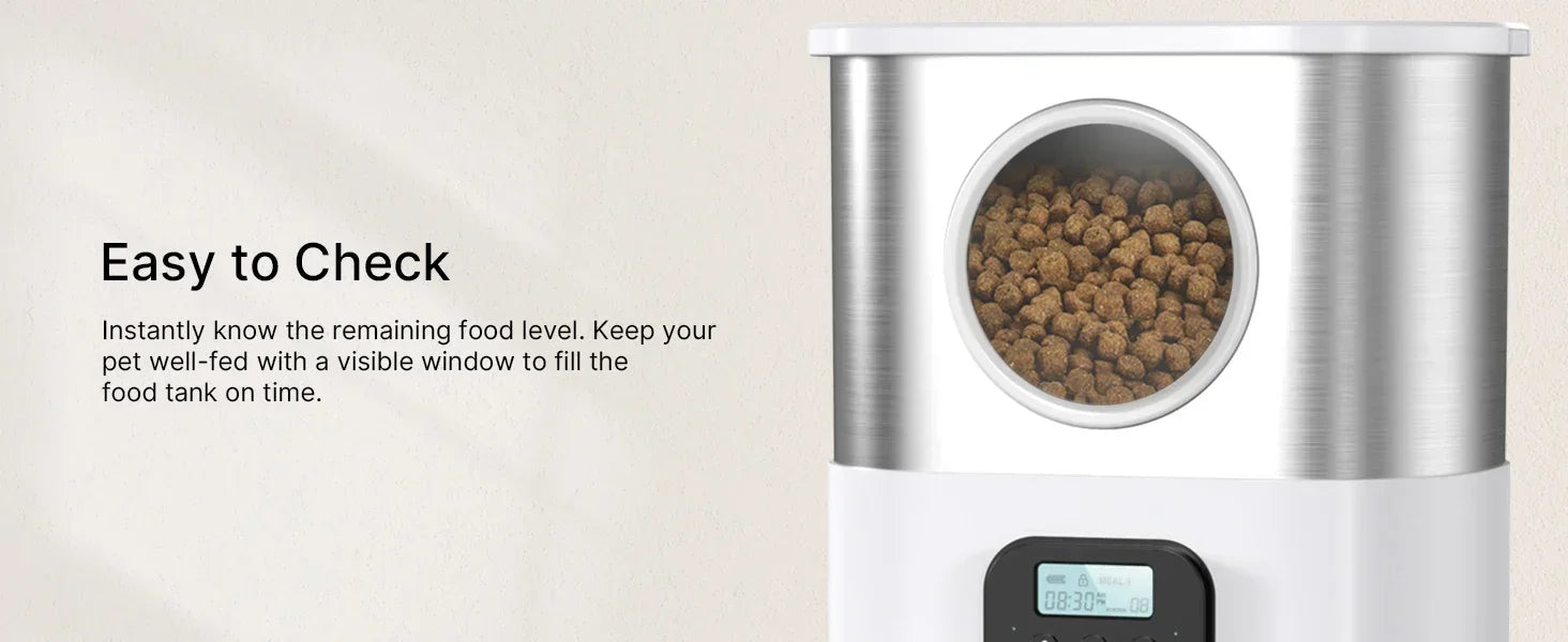 5L Large Capacity Automatic Cat Feeder For 2 Cat & Dog Timer Pet Feeder With Stainless Steel Bowl Pet Dry Food Auto Dispenser luxecrown.co.uk