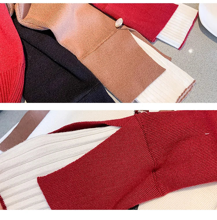 Autumn Winter Sweater Sweet Bow Knitwears Long Sleeve Slim Pullovers Women Solid Knitted Sweater Korean Casual Base Layer Y2k