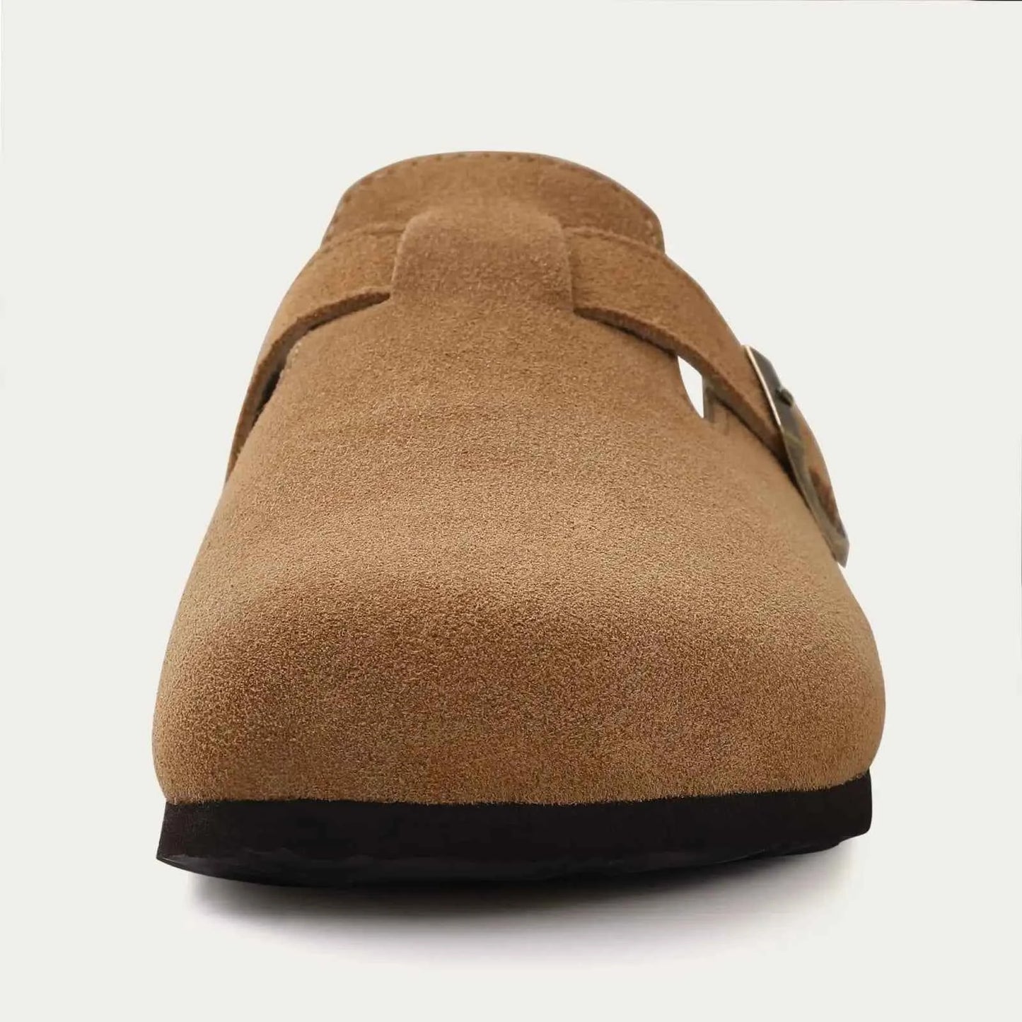 Kidmi Men's Suede Clogs Cork Footbed Clogs for Women Soft Leather Adjustable Buckle Slip-on Potato Shoes Sandals Beach Slippers luxecrown.co.uk