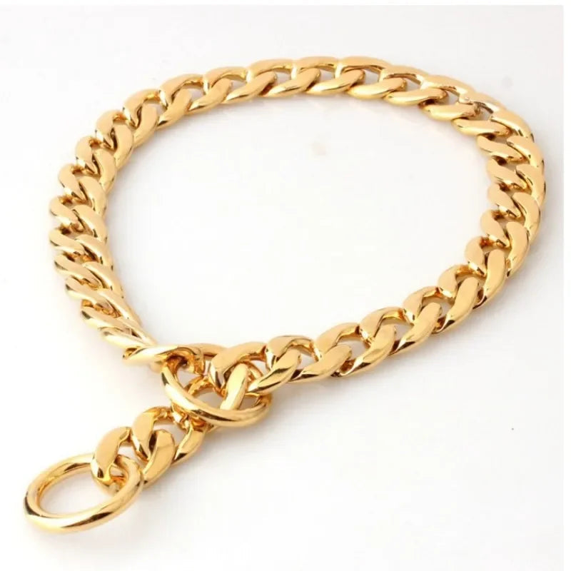 Luxury Dog Collar Gold Dog Chain Choker For Pitbull Bulldog Teddy French Bulldog Metal Collar Pet Necklace Pets Jewelry Products luxecrown.co.uk