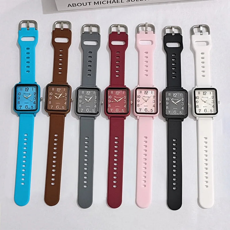 Watches for Women Rectangle Digital Watch Simple Women Quartz Wrist Watch Silicone Strap Lady Clock Relogio Feminino Reloj Mujer Streetsharks