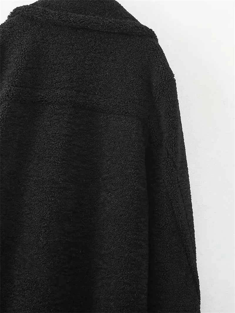 KEYANKETIAN Winter New Women's Teddy Bear Coat Stylish Thick Thick Warm Faux Fur Fleece Lady Long Coat Double Breasted Jacket