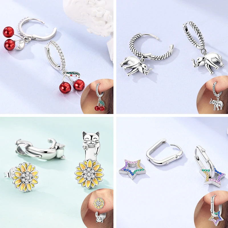 2025 Original 925 Sterling Silver Hoop Earring Zirconia Irregularity Stud Earring For Women Engagement Birthday Jewelry Gift Streetsharks