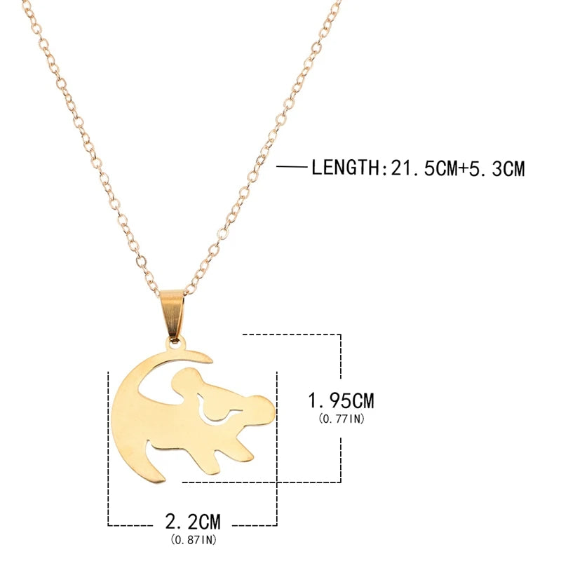 Simple Sweet Color Lion King Pendant Necklace Best Birthday Gift Women Jewelry Streetsharks