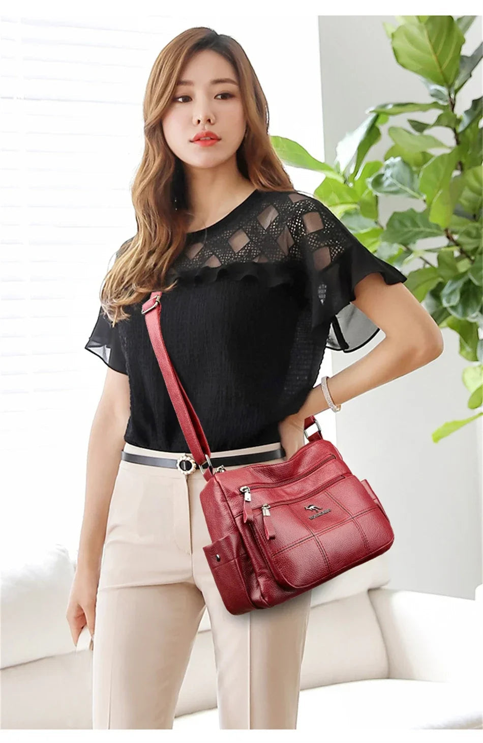 Brand Leather 3 Layers Alligator Crossbody Bag for Women Female Shoulder Messenger Sac Luxury Designer Ladies Handbags Streetsharks