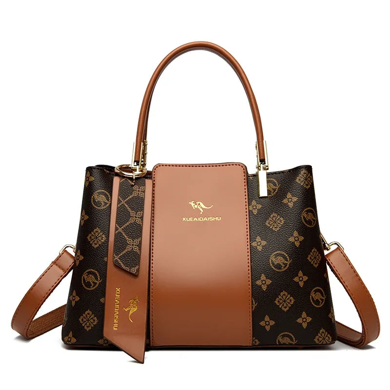 Luxury Handbag Fashion Print Large Capacity Soft Leather Women Shoulder Crossbody Bag Leisure Designer Ladies Purses and Handbag luxecrown.co.uk