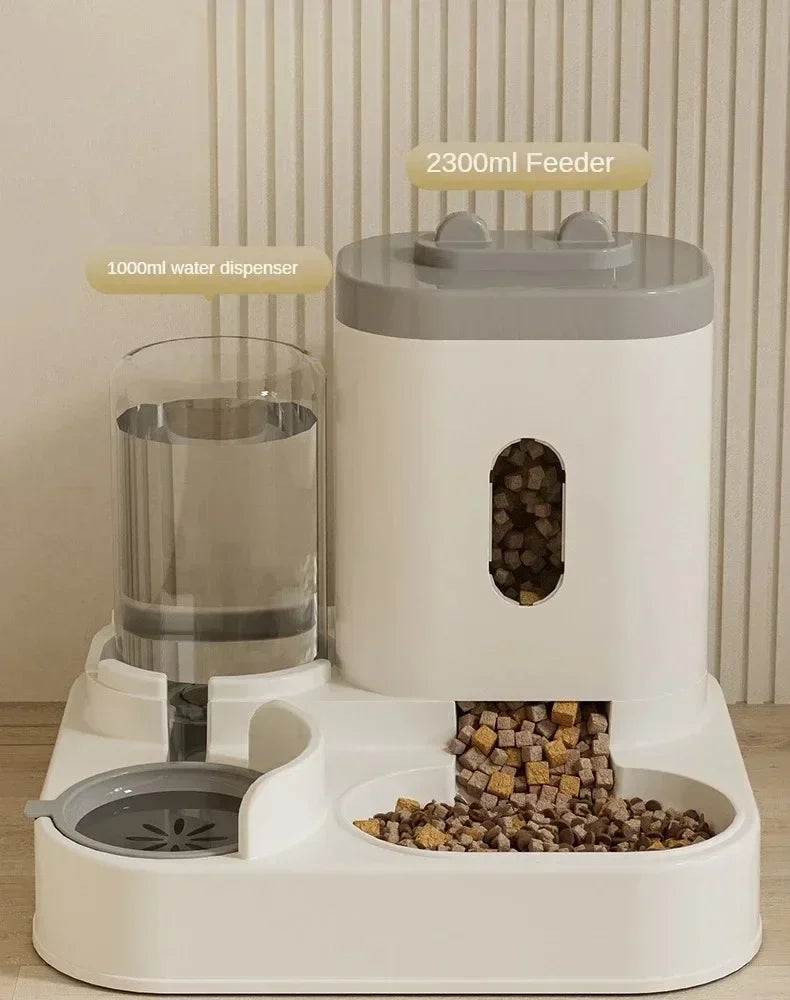 Automatic Feeder Dog Cat Food Bowl With Water Fountain Large Capacity Pet Food Storage Dispenser Container Puppy Pet Accessories luxecrown.co.uk