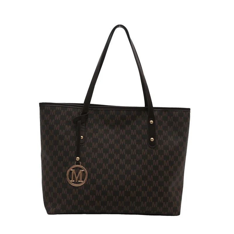 Letter Print Fashion Shoulder Bag Versatile Large Capacity Handbag Luxury Brand Bag Clutch Bag Retro Trend Commuter Tote Bag luxecrown.co.uk