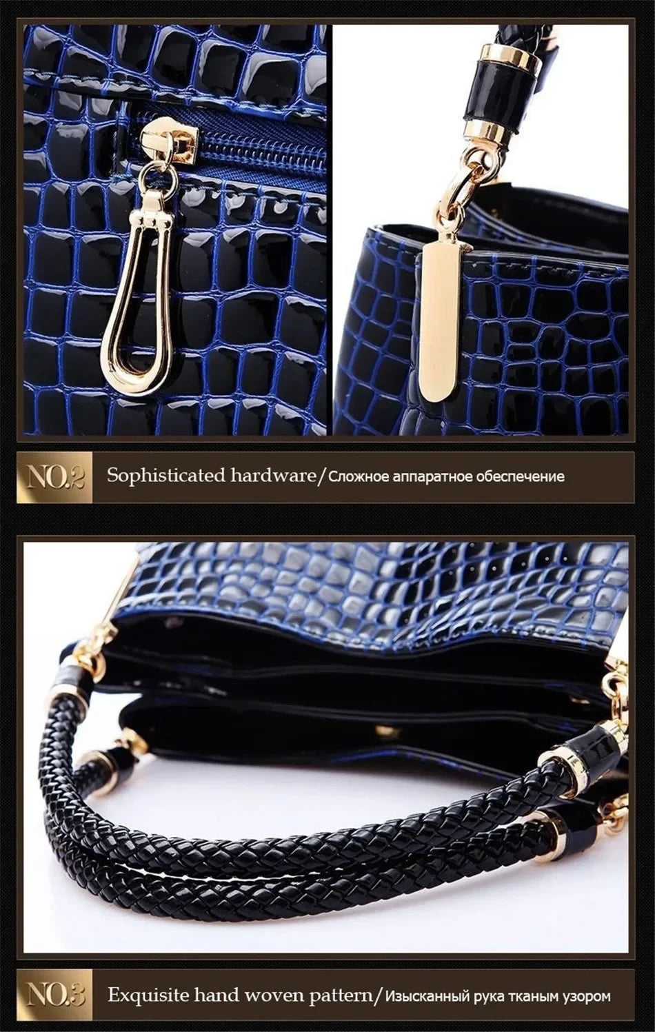 Brand Leather 3 Layers Alligator Crossbody Bag for Women Female Shoulder Messenger Sac Luxury Designer Ladies Handbags Streetsharks