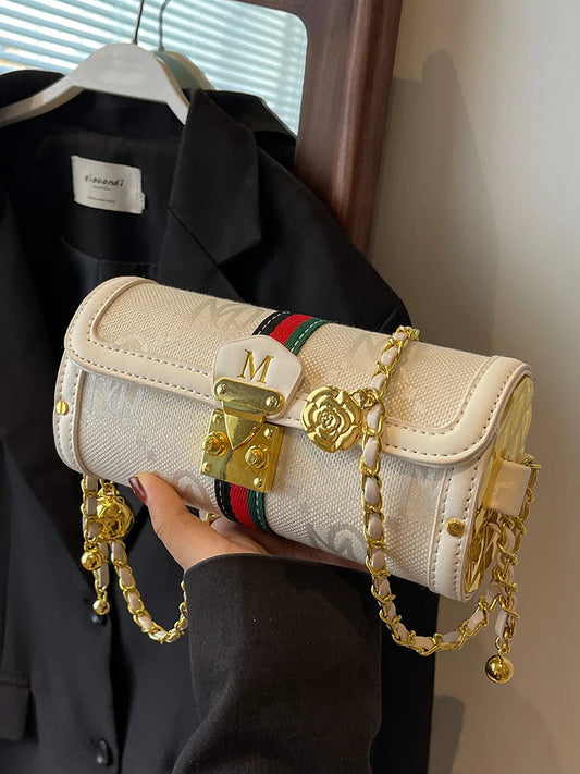 Fashionable Chain Strap Cylinder Bag Women's Bag Versatile Shoulder Crossbody Bag High Quality Korean Style Daily Use Bag luxecrown.co.uk