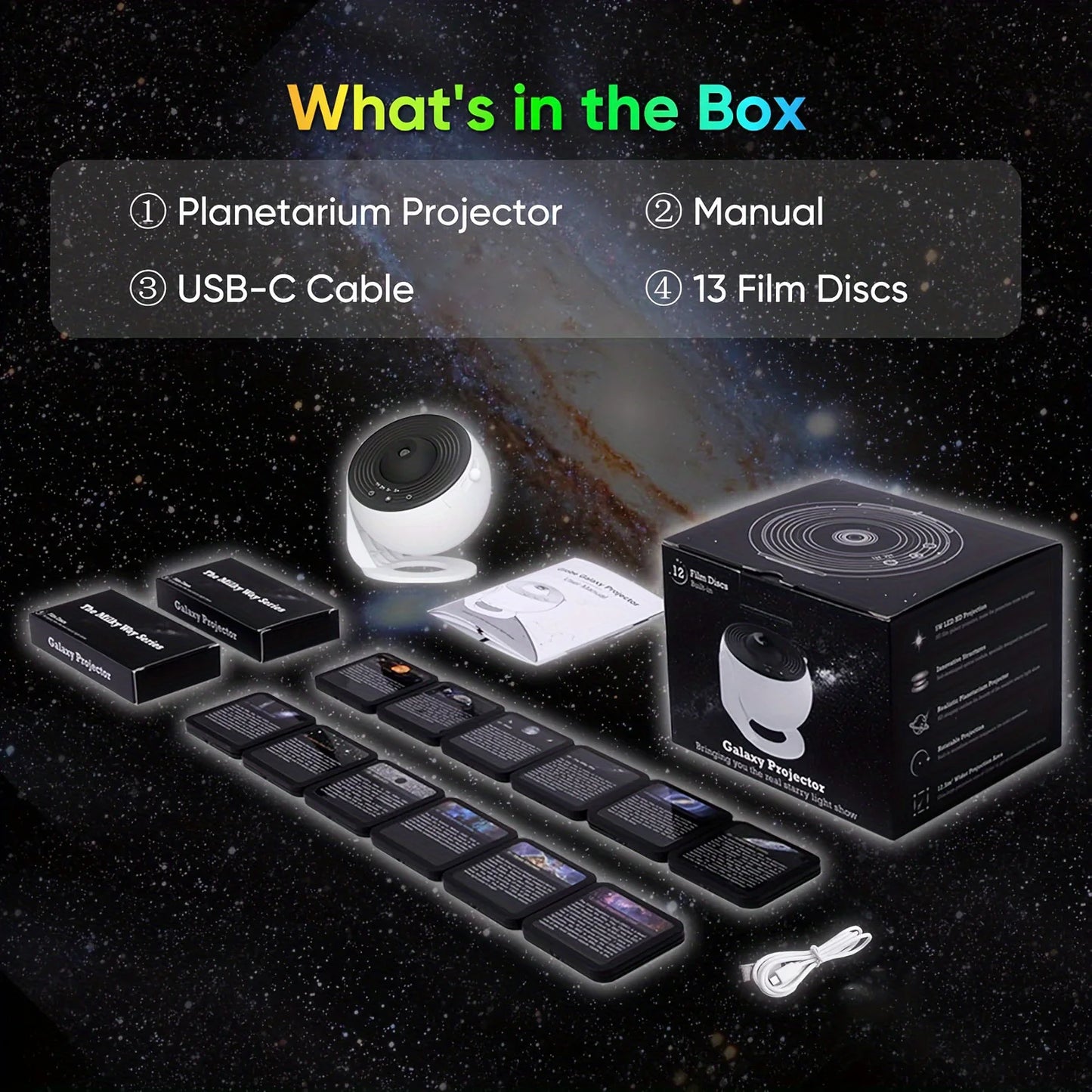 13 in 1 Star Projector, Planetarium Galaxy Projector for Bedroom, Aurora Projector, Night Light Projector for Kids Adults