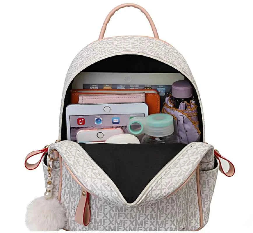 2026 Korean New Women's Fashion Luxury Letter Designer Leather Travel Backpacks Large Capacity School Bag Shoulder Bags Totes luxecrown.co.uk