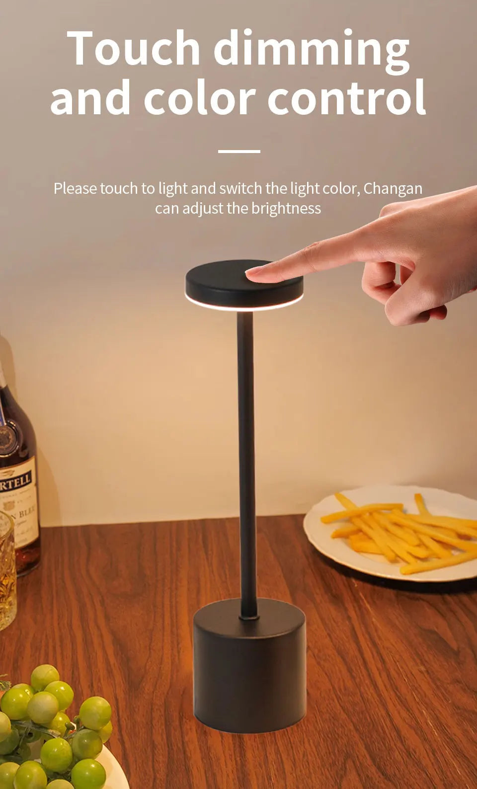 Classic Table Lamp USB Rechargeable Night Light Stepless Dimming Touch Desk Lamp 3 Colors Bedside Lamp Bar Hotel Decoration luxecrown.co.uk