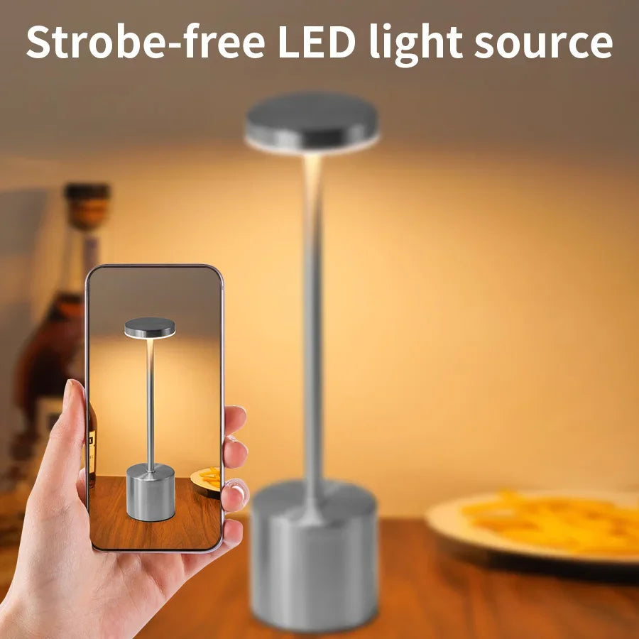 Classic Table Lamp USB Rechargeable Night Light Stepless Dimming Touch Desk Lamp 3 Colors Bedside Lamp Bar Hotel Decoration luxecrown.co.uk