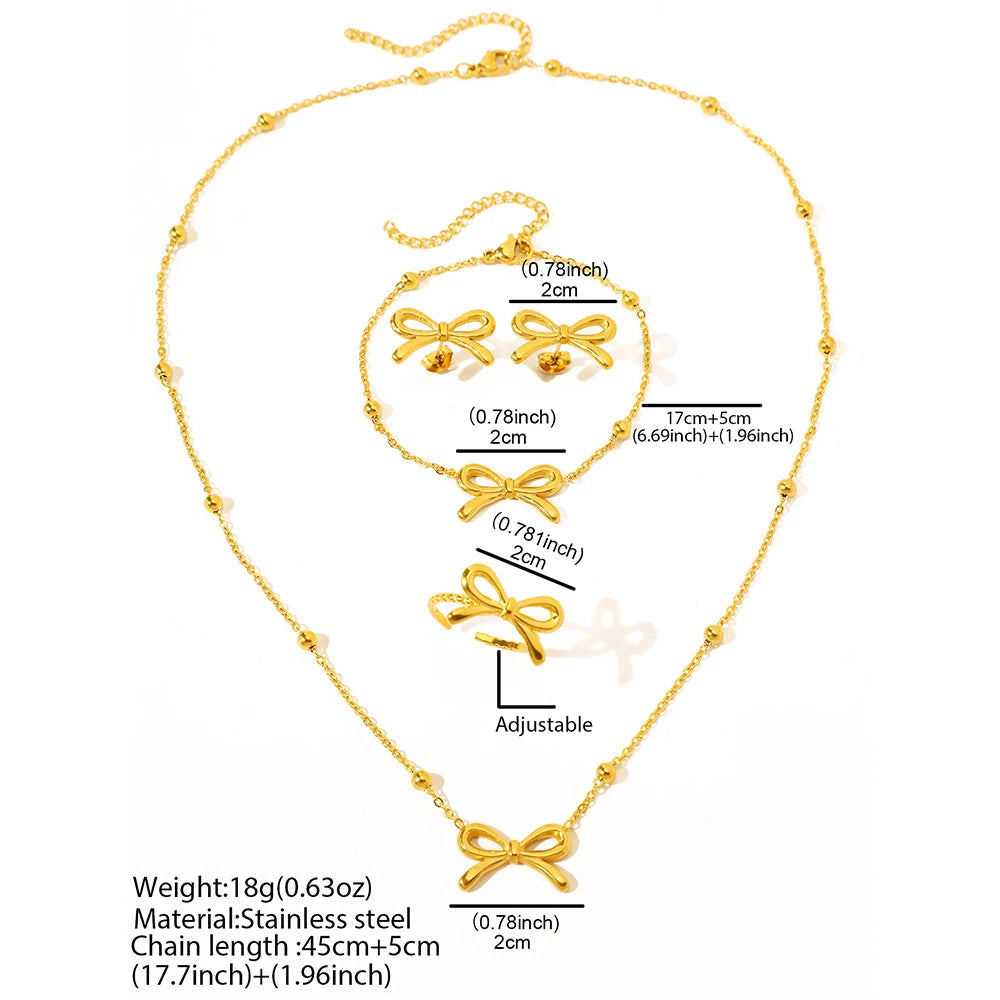 Stainless Steel Jewelry Set Deluxe Bracelet Ring Necklace Vintage Design Jewelry Set For Women Jewelry New Gift Recommendation Streetsharks