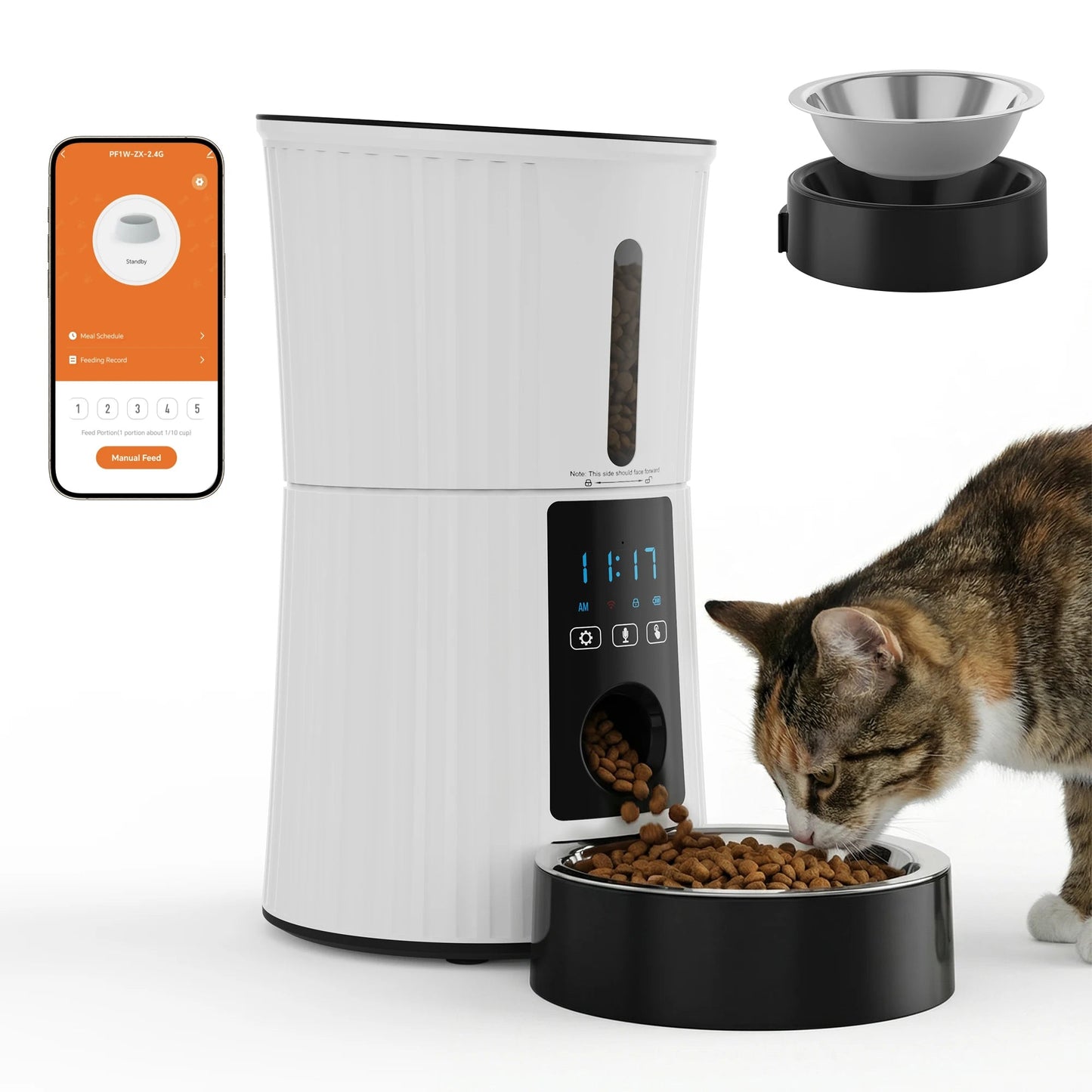JHK 4L Automatic Cat Feeder WiFi Timed Cat Food Dispenser with APP Control Dual Power Supply Indoor Programmable Pet Feeder luxecrown.co.uk