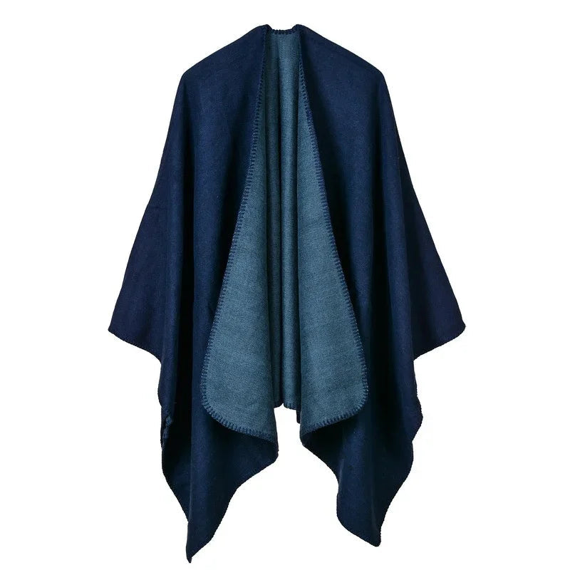 Winter Fashion Poncho Women Capes Scarf Imitation Cashmere Ladies Scarves Warm Shawls Wraps Woman Ponchos Bufanda Mujer Foulard luxecrown.co.uk