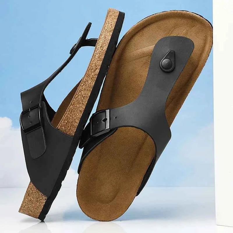2025 Men's Non-Slip Slippers Quick-Dry Indoor Outdoor Sandals Soft Sole Comfortable Summer Footwear Euro 35-46 Brown/Black luxecrown.co.uk
