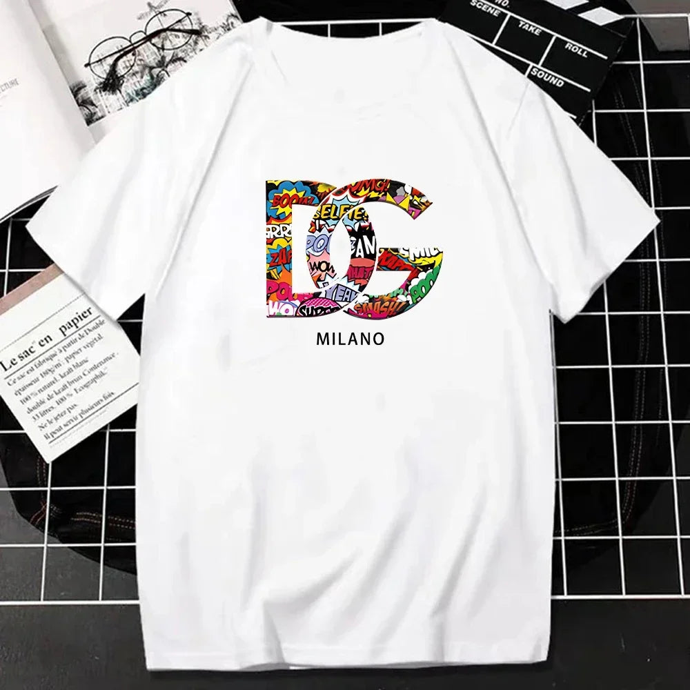 Luxury Brand Fashion T Shirt for Men Summer Letters Print Short Sleeve Tshirt Casual Breathable Women T-Shirt Kids Clothing Streetsharks