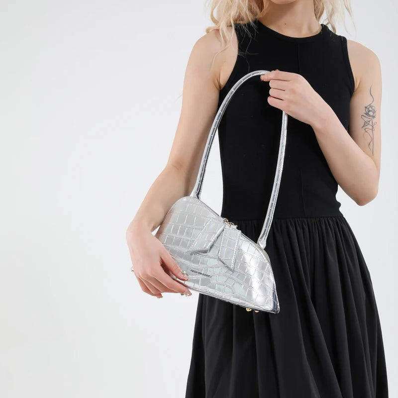 LEFTSIDE Pu Leather Underarm Bags for Women 2025 Korean Fashion Leopard Handbags and Purses Small Luxury Party Shoulder Bag Streetsharks