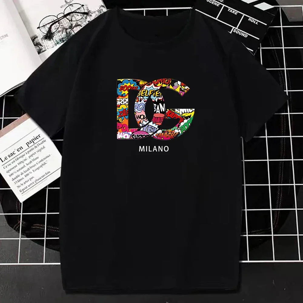 Luxury Brand Fashion T Shirt for Men Summer Letters Print Short Sleeve Tshirt Casual Breathable Women T-Shirt Kids Clothing Streetsharks