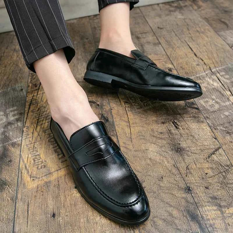 Men Casual Leather Shoes Dress Leather Loafers Men Classic Casual Business Shoes Trend Formal Party Social Leather Shoes Male luxecrown.co.uk