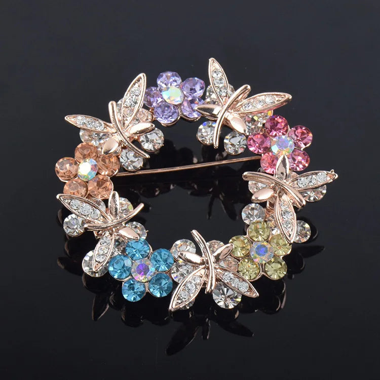 women's round brooch simple wreath buckle pin corsage accessories Streetsharks