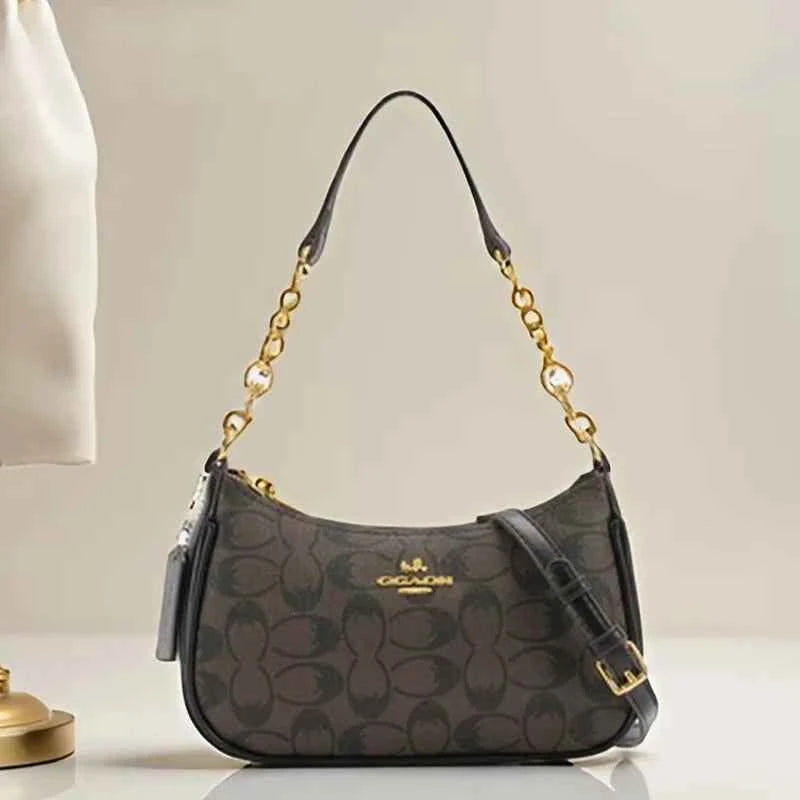 Women's Chain Bags Pvc Geometric Print Handbag Shoulder Crossbody Bag Women's Underarm Bag Suitable For Daily Outfit Matching luxecrown.co.uk