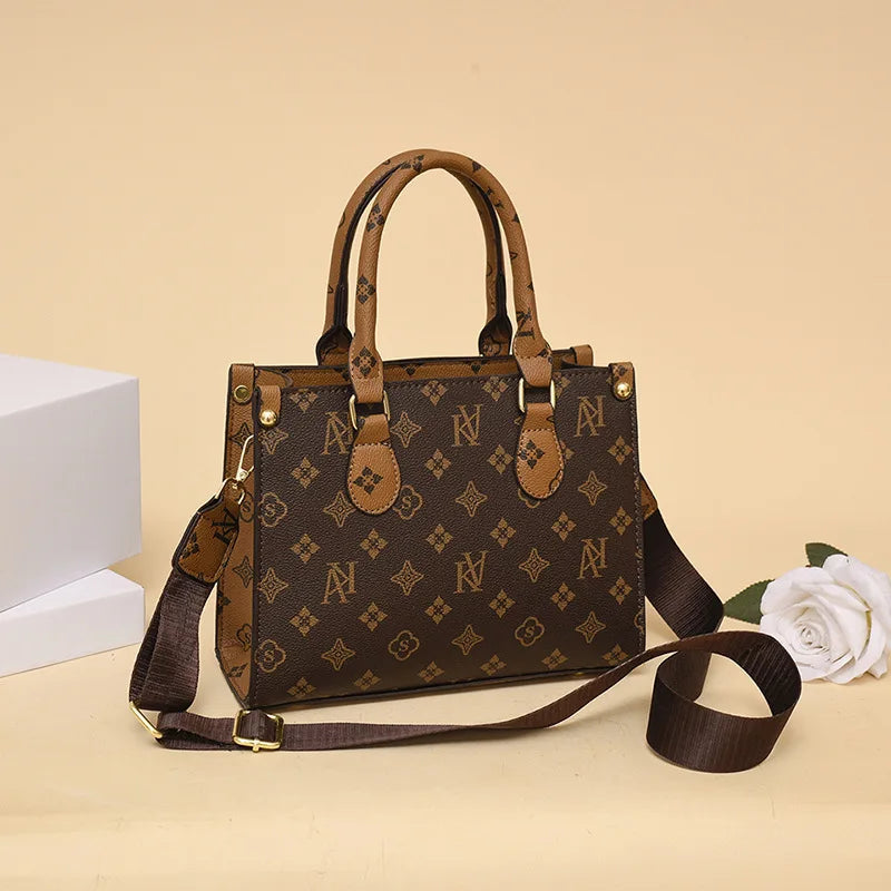 Elegant Retro Women's Tote Bag Single Shoulder Crossbody Bag Floral Print Ladies Handbag Luxury Texture Commuter Messenger Bag luxecrown.co.uk
