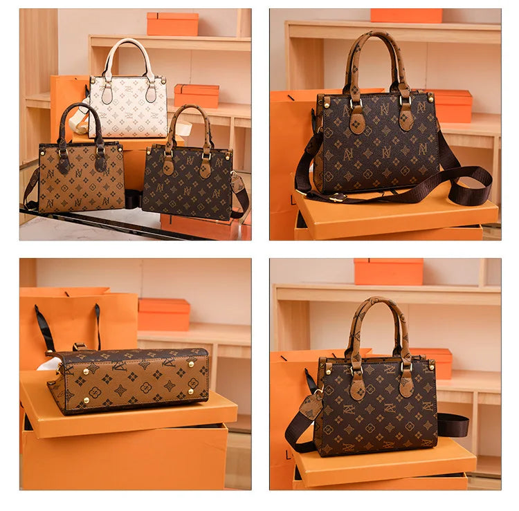 Elegant Retro Women's Tote Bag Single Shoulder Crossbody Bag Floral Print Ladies Handbag Luxury Texture Commuter Messenger Bag luxecrown.co.uk