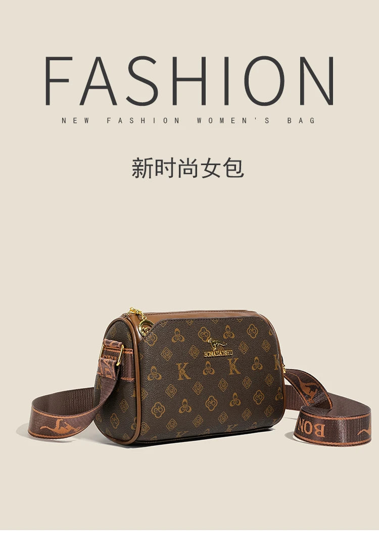 Three-layer women's bag with large capacity, adjustable cross-body bag, new style women's bag, wide strap, suitable for middle-a luxecrown.co.uk
